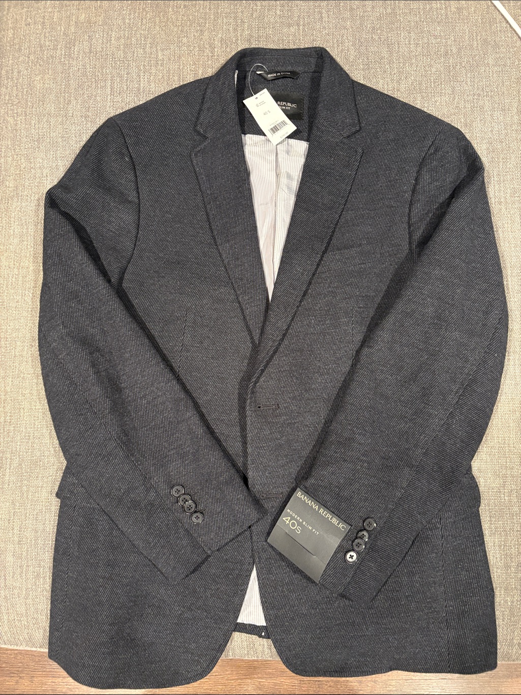 Banana Republic Men's Charcoal Knit Blazer